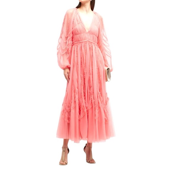 Kobi Halperin Lindsay Sherbet Tulle Maxi Dress | NWT | Size L | $898 Retail - Picture 3 of 5